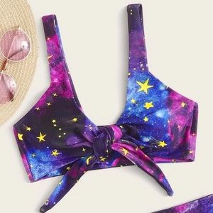 Galaxy Stars Bikini Top NWOT